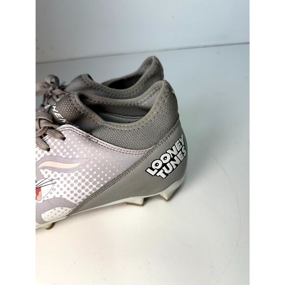 Phenom Elite Looney Tunes Men Football Cleats US 8 White Gray Bugs Bunny Lace Up - Picture 3 of 16